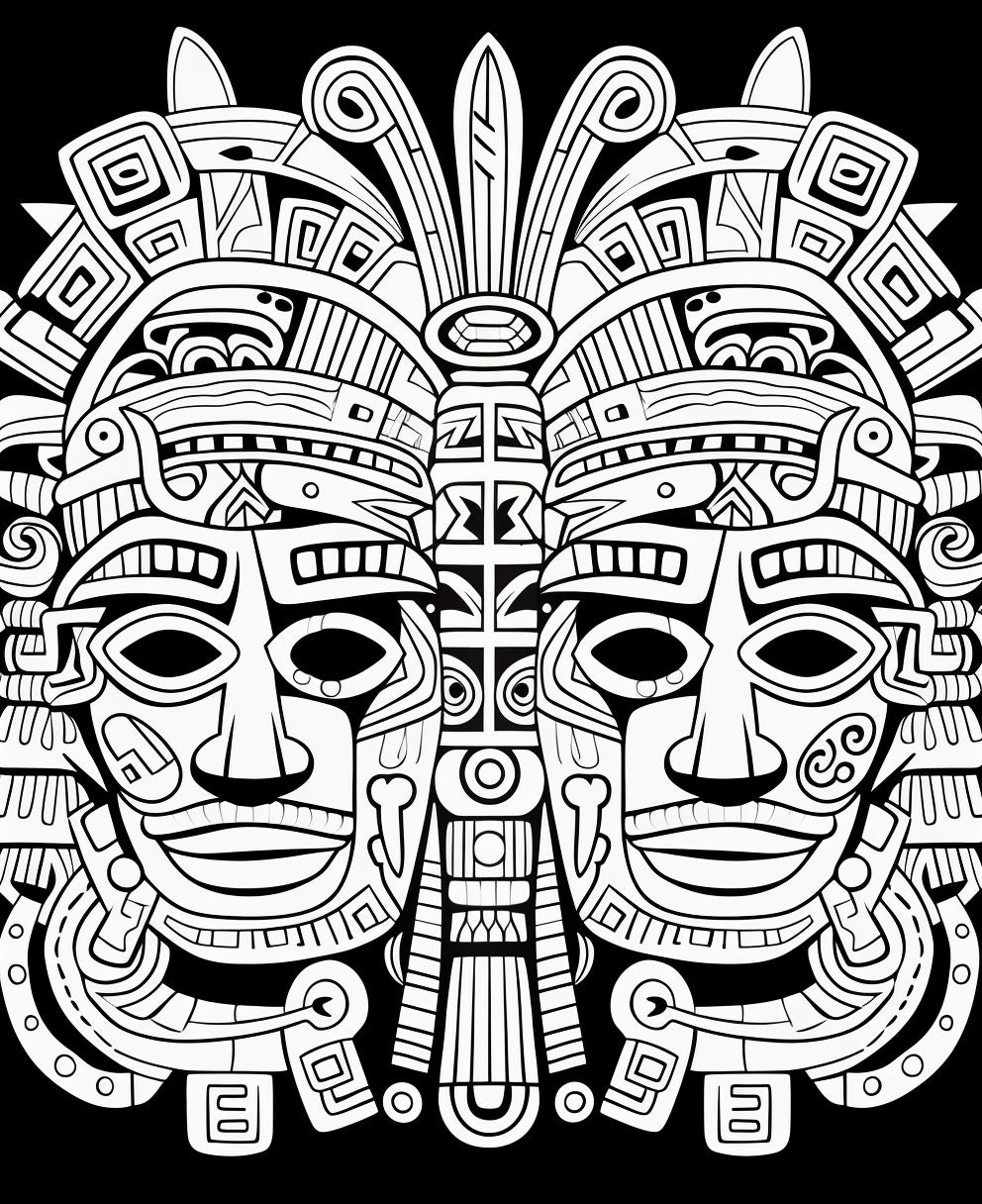 Aztec Coloring Book 1 - Etsy