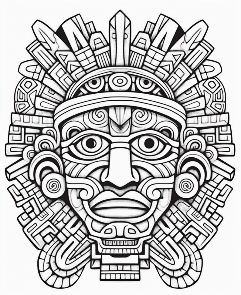Aztec Coloring Book 2 - Etsy