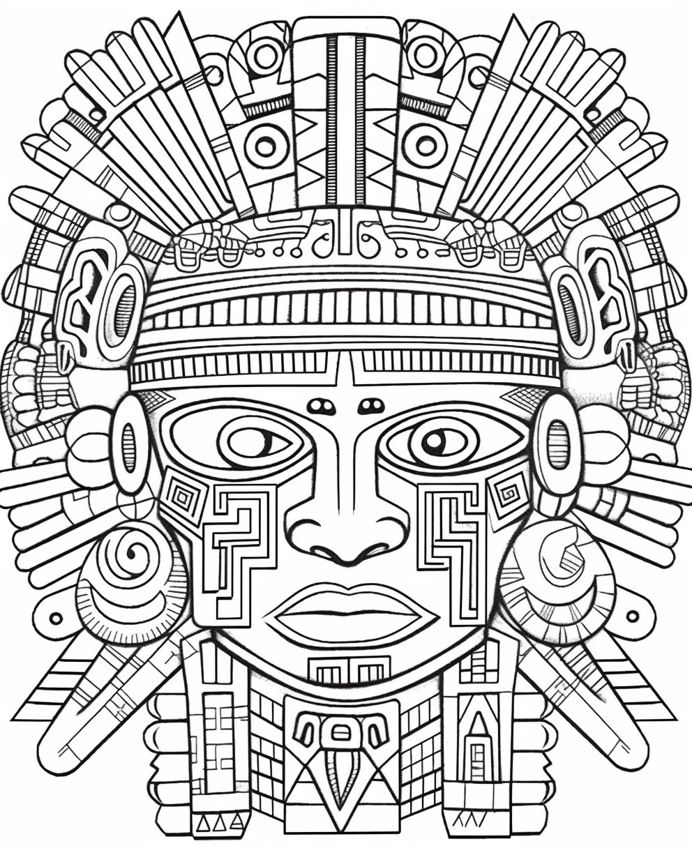 Aztec Coloring Book 1 - Etsy