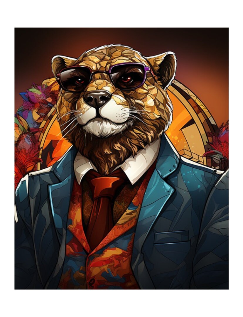 Wildly Dapper Coloring Book of Animals in Suits 50 Pages of Etsy
