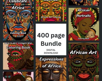 African Coloring Book Bundle: 300 pages  - 6 Books