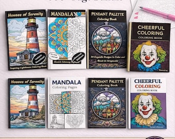Pacchetto di libri da colorare da 300 pagine: 6 libri con un massimo di 50 pagine ciascuno