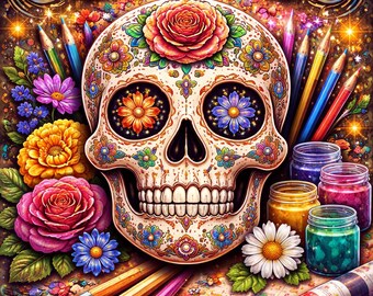 Skull Therapy Coloring Book(50 Pages)