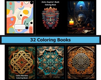 Coloring Book Bundle: 32 Books - 1,500 pages (Includes Coloring Planners too)