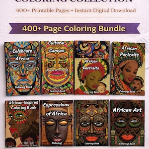 Zestaw afrykańskich kolorowanek: 300 stron – 6 książek