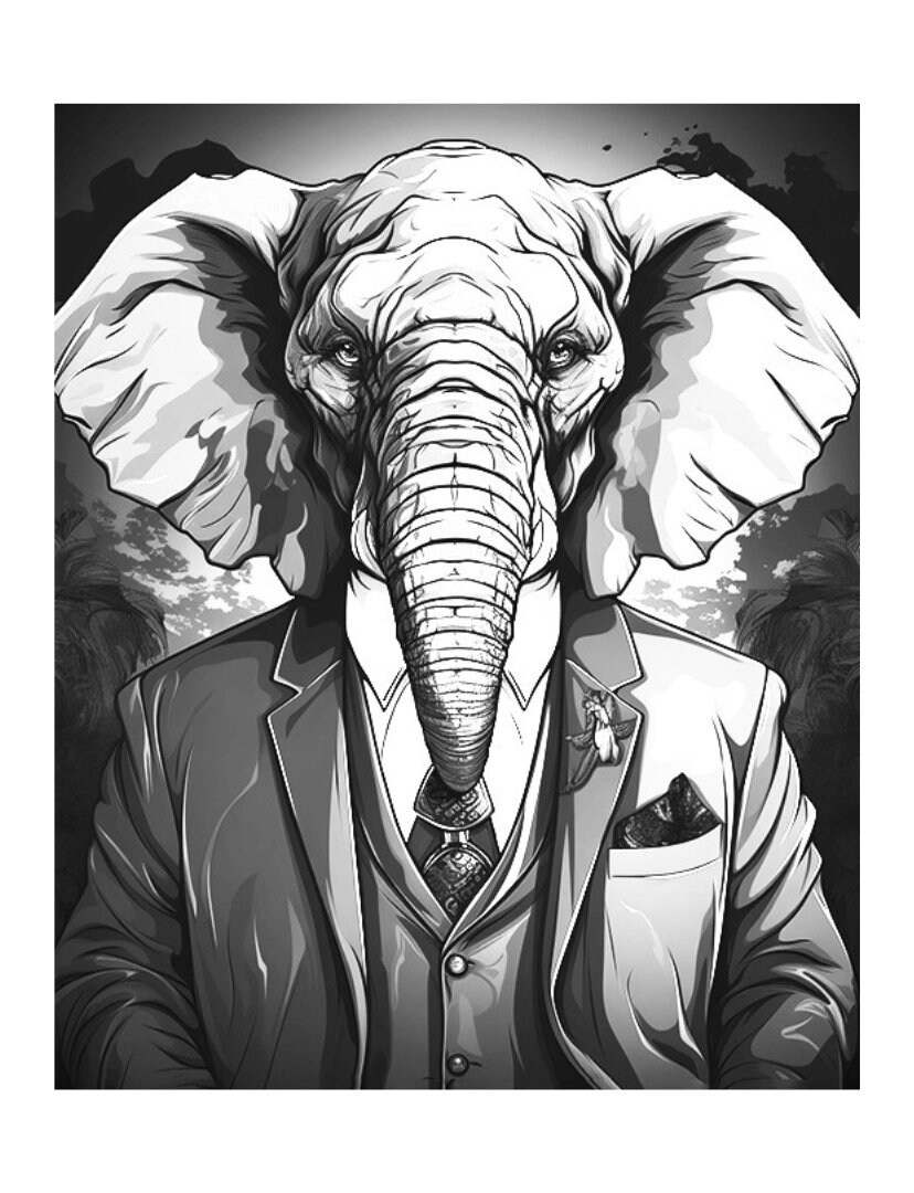 Wildly Dapper Coloring Book of Animals in Suits 50 Pages of Etsy