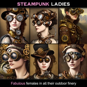 Steampunk Digital Paper Women  - Victorian Era Images