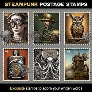 Sellos Steampunk - Papel digital - Imágenes PNG únicas y de alta calidad
