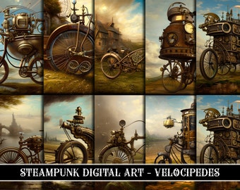 Steampunk Digital Background Paper Pack - High-Quality Authentic Images for Scrapbooking and Junk Journals