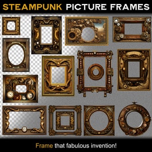 Marcos De Imágenes Prediseñadas De Steampunk: Imágenes PNG únicas y De Alta Calidad