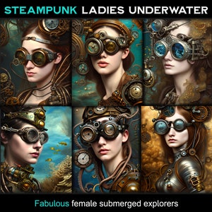 Steampunk Digital Paper Women  - Victorian Era Images