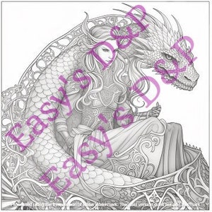 dragon woman elf dragon fantasy digital file printable file