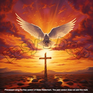 Dove Cross Jesus Christ Faith Higher Consciousness Digital File