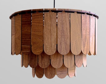 Wooden Pendant Light Fixture | Nordic Wood Light | Modern Design Wood Light | Wood Chandelier | Mid-Century Modern Wood Ceiling
