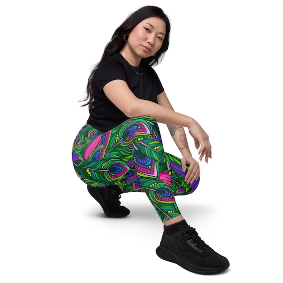 Majestic Plumage Gym Leggings With Phone Pocket in Size 2XS 6XL Goth Leggings Sinister Fitness Etsy