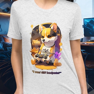 Boomer the Gamer Dog, Give Headpats? Short Sleeve T-shirt