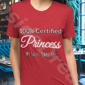 100% Certified Princess Short Sleeve T-shirt