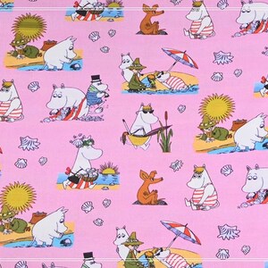 Tela de Moomin y sus amigos Tela de anime Tela 100% algodón Tela de algodón de dibujos animados por media yarda