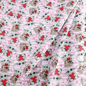 Baby Yoda Fabric Polyester Cotton Fabric Cartoon Fabric Quilting Fabric By The Half Yard