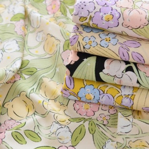 Bell orchid Fabric Flower Fabric 100% Cotton Fabric Cartoon Fabric Quilting Fabric By The Half Yard