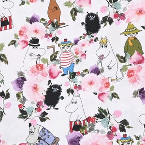 Moomin Fabric Anime Fabric 100% Cotton Fabric Cartoon Cotton Fabric By The Half Yard