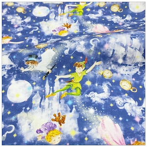 Disney's Tinker Bell Fabric Fairy Peter Pan Fabric Anime Fabric 100% Cotton Fabric Cartoon Fabric Quilting Fabric By The Half Yard