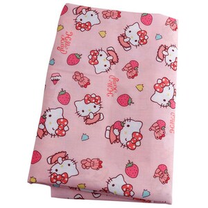 Hello Kitty Tkanina poliestrowa tkanina bawełniana Tkanina pikowana z kreskówek na pół jarda