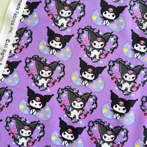 Kuromi Fabric 100% Cotton Fabric Cartoon Fabric Quilting Fabric By The Half Yard