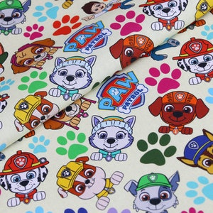 Paw Patrol Guys Fabric Anime Fabric 100% Cotton Fabric Cartoon Fabric Quilting Fabric By The Half Yard