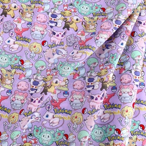 Pikachu Poket Monster Fabric Polyester Cotton Fabric Cartoon Fabric Quilting Fabric By The Half Yard