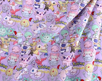 Pikachu Poket Monster Fabric Polyester Cotton Fabric Cartoon Fabric Quilting Fabric By The Half Yard