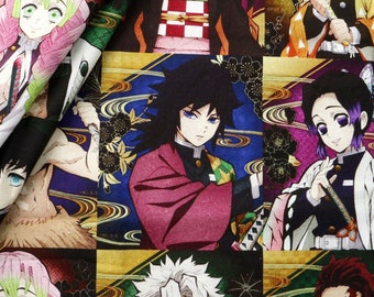 Japanese Anime Fabric Polyester Cotton Fabric Cartoon Fabric Quilting Fabric By The Half Yard