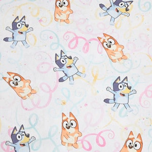 Bluey Fabric Blue Dog Fabric Anime Fabric 100% Cotton Fabric Cartoon Cotton Fabric By The Half Yard