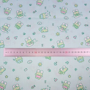 Sanrio Keroppi Fabric Frog Fabric Polyester Cotton Fabric Cartoon Fabric Quilting Fabric By The Half Yard image 2