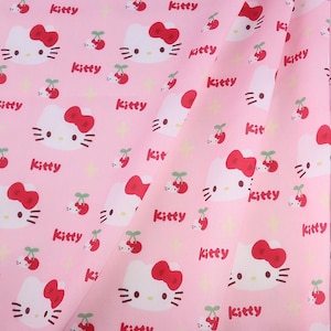 Hello Kitty Fabric Polyester Cotton Fabric Cartoon Fabric Quilting Fabric By The Half Yard