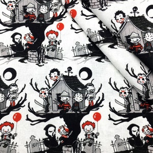 Horror Fabric Halloween Fabric Polyester Cotton Fabric Cartoon Fabric Quilting Fabric By The Half Yard