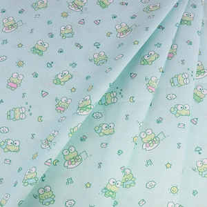 Tessuto Sanrio Keroppi Tessuto Rana Tessuto Poliestere Cotone Tessuto Cartone Animato Tessuto Trapuntato A Mezza Iarda