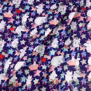 Moomin Fabric Polyester Cotton Fabric Cartoon Fabric Quilting Fabric By The Half Yard