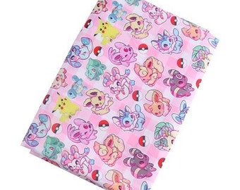 Pikachu Poket Monster Fabric Polyester Cotton Fabric Cartoon Fabric Quilting Fabric By The Half Yard