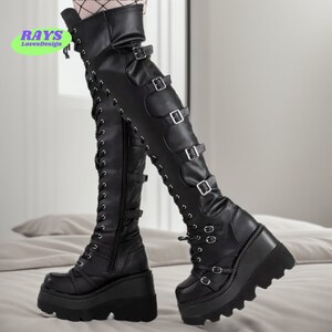 Thigh High Motorcycle Boots Etsy Canada