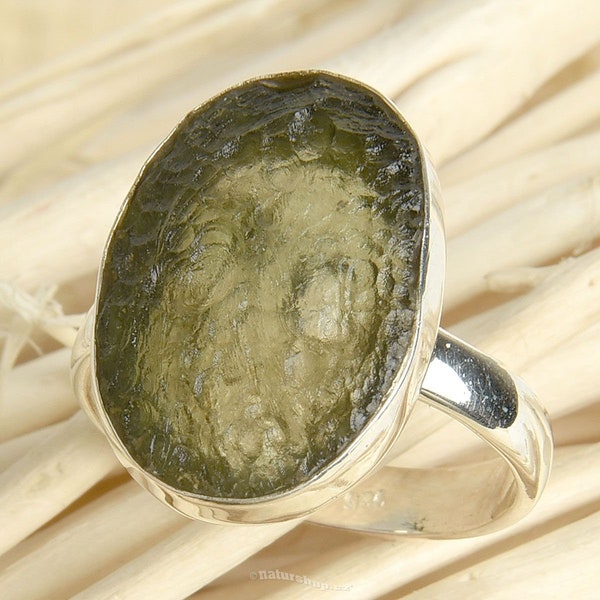 Certified Moldavite Rough Ring 100% Natural Gemstone From Czech Republic 925 Solid Sterling Silver Handmade Designer Jewelry