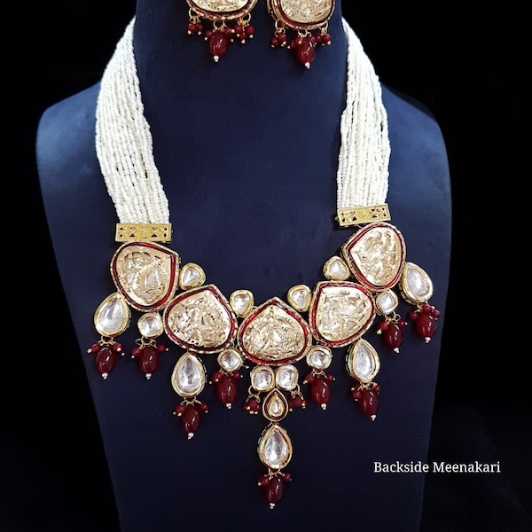 Sabyasachi Inspiré Bijoux Indiens Bollywood Mariage Mariée Kundan Padmavati Jodha Akbar Or Collier Ensemble Bijoux Boucles D'oreilles Ras Du Cou