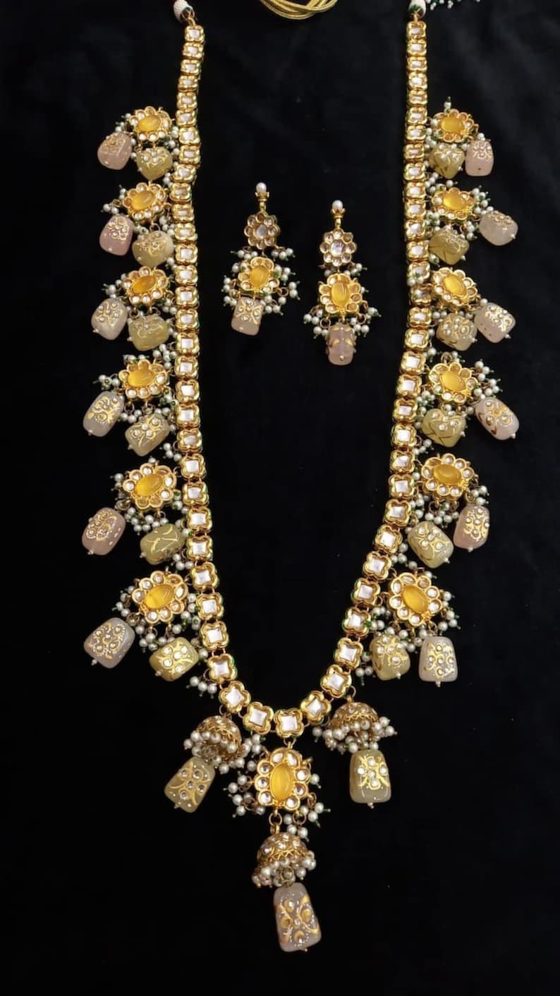 Sabyasachi Inspired Designer Kundan Set, Kundan Long Necklace, Tanjor