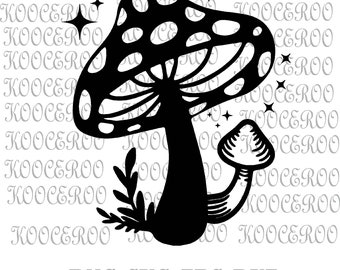 Magic Mushroom SVG. Floral Mushrooms SVG clipart. Mystical Mushroom PNG clipart. Mushroom svg, Moon with magic mushroom svg, Fungi svg