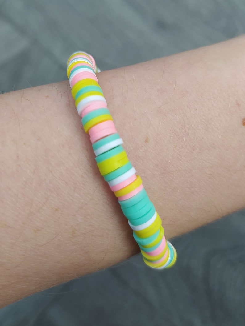 Pastel Clay Bead Bracelet Etsy