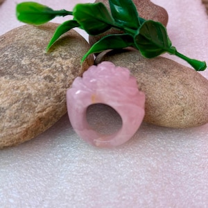 Rose Quartz Ring, Pink Quartz Ring, Gemstone Ring, Handmade Ring, Women Ring, Beautiful Ring, Carved Ring, Promise Ring, Christmas Gift