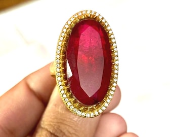Ruby Sterling Silver Ring: Bohemian 925 Birthstone Ring