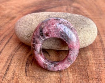 Handmade Rhodonite Statement Ring: Boho Gemstone Jewelry