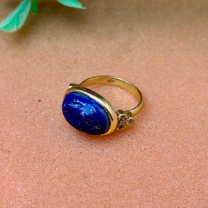 Gold Oval Lapis Lazuli Ring, 14k Gold Lapis Lazuli Oval Ring, Gold Lapis Lazuli Ring, Lapis Lazuli Ring Gold, Dainty Lapis Ring, Silver Ring