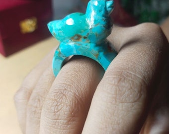 Dainty Turquoise Ring, Turquoise Stacking Ring, Delicate Turquoise Ring, Turquoise Ring, Bird Turquoise Ring, Gift for Her